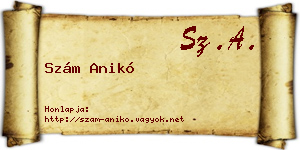 Szám Anikó névjegykártya